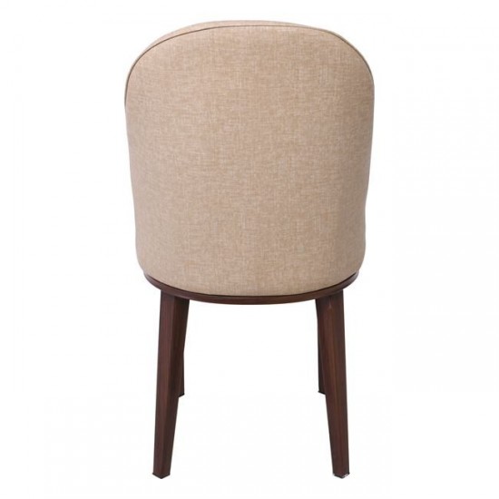 TEX Καρέκλα Μεταλλική Καρυδί/Linen Pu Μπεζ