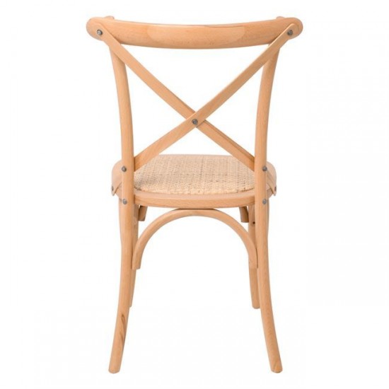 DESTINY Καρέκλα Τραπεζαρίας Οξιά Φυσικό, Κάθισμα Ψάθα, Στοιβαζόμενη 48x52x89cm