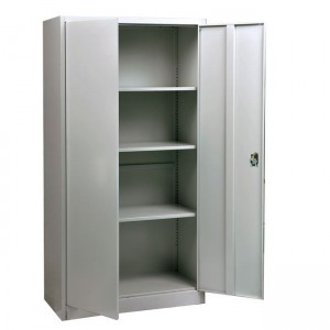 ΝΤΟΥΛΑΠΑ Δίφυλλη, 4 Ράφια, Μέταλλο Βαφή Γκρι 90x40x185cm