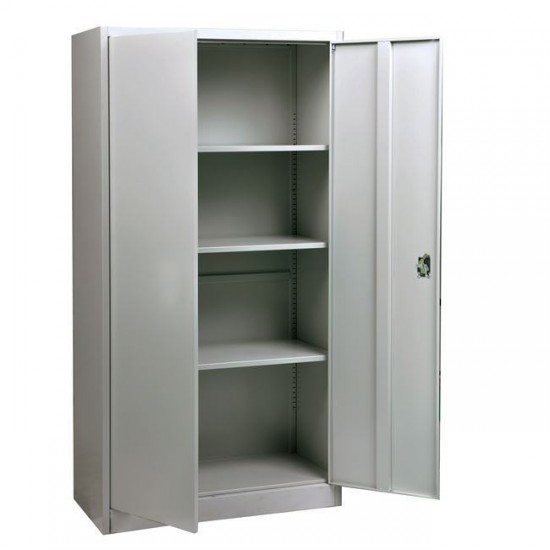 ΝΤΟΥΛΑΠΑ Δίφυλλη, 4 Ράφια, Μέταλλο Βαφή Γκρι 90x40x185cm