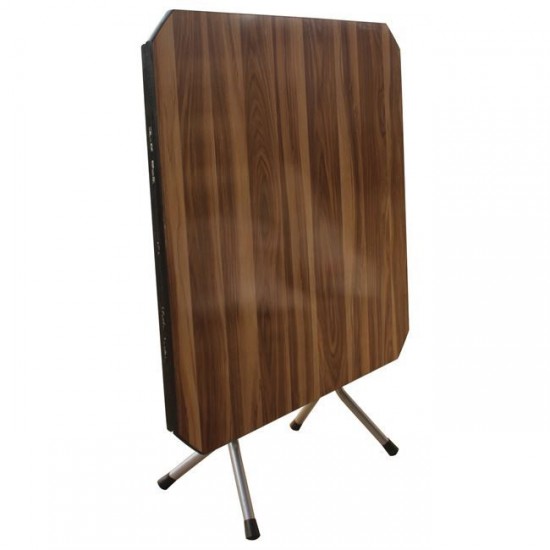 TOPAL Τραπέζι Πτυσ/νο 90x90 (Φ116)cm Μετ.Γκρι/Wood Deco