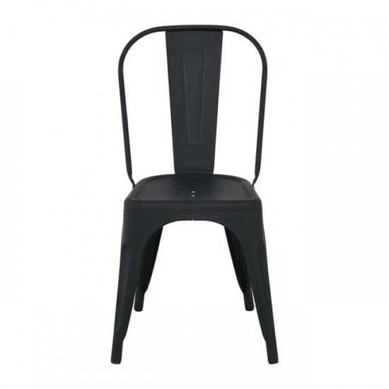 RELIX Καρέκλα, Μέταλλο Βαφή Μαύρο Extra Matte 44x49x84cm