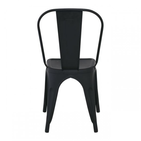 RELIX Καρέκλα, Μέταλλο Βαφή Μαύρο Extra Matte 44x49x84cm