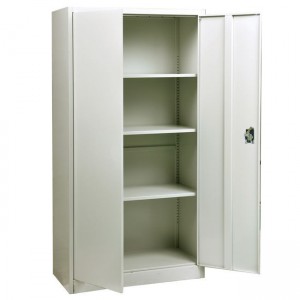 ΝΤΟΥΛΑΠΑ Δίφυλλη, 4 Ράφια, Μέταλλο Βαφή Άσπρο 90x40x185cm