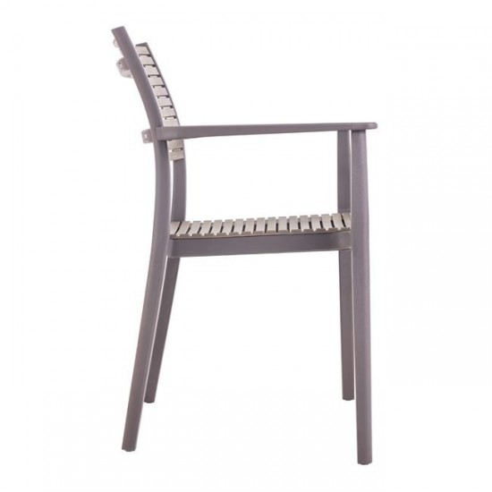 AKRON Πολυθρόνα PP-UV Sand Beige - Tortora 60x55x85cm