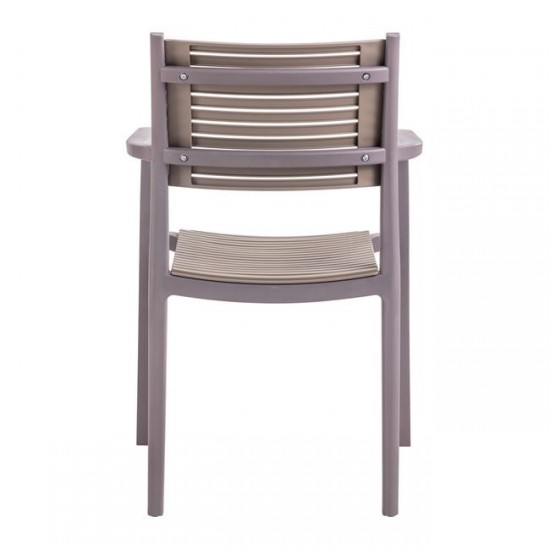 AKRON Πολυθρόνα PP-UV Sand Beige - Tortora 60x55x85cm