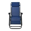 SUPER RELAX Πολυθρόνα με Υποπόδιο Μεταλλική Ανθρακί/Textilene Μπλε