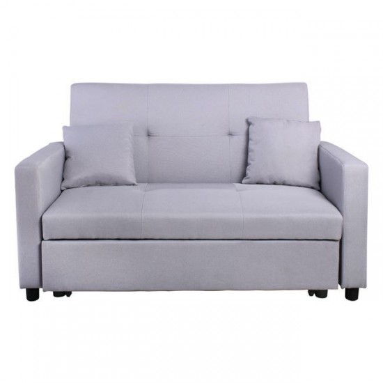 IMOLA Καναπές - Κρεβάτι Σαλονιού - Καθιστικού, 2Θέσιος Ύφασμα Ανοιχτό Γκρι 154x100x93cm