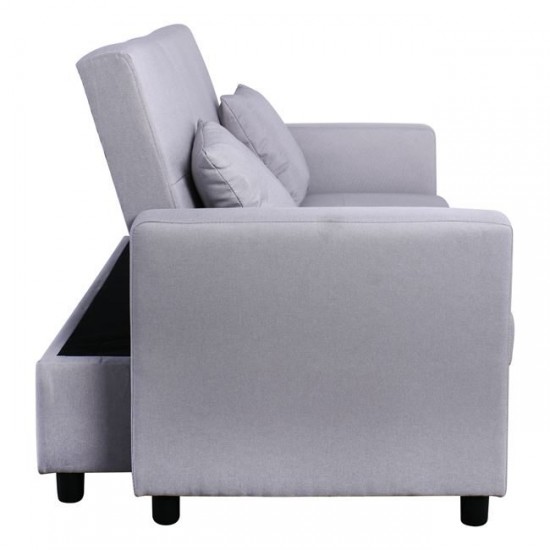 IMOLA Καναπές - Κρεβάτι Σαλονιού - Καθιστικού, 2Θέσιος Ύφασμα Ανοιχτό Γκρι 154x100x93cm