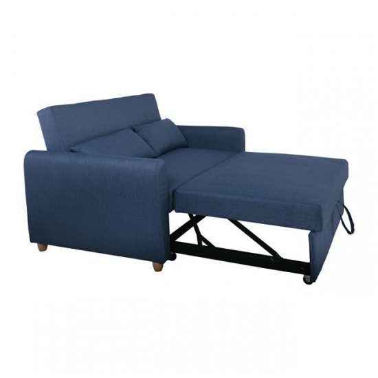 MOTTO Καναπές - Κρεβάτι Σαλονιού - Καθιστικού, Ύφασμα Μπλε 140x86x86cm