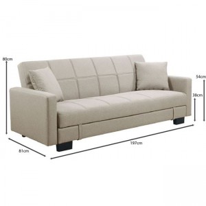 KELSO ΚΑΝΑΠΕΣ ΚΡΕΒΑΤΙ ΜΕ ΑΠΟΘΗΚΕΥΤΙΚΟ ΧΩΡΟ, ΥΦΑΣΜΑ ΓΚΡΙ ΑΝΟΙΧΤΟ 