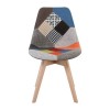 MARTIN Καρέκλα Ξύλο PP, Ύφασμα Patchwork 49x57x82cm