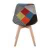 MARTIN Καρέκλα Ξύλο PP, Ύφασμα Patchwork 49x57x82cm