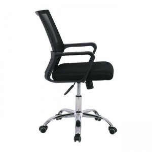 BF2110 Πολυθρόνα Γραφείου Μέταλλο Χρώμιο, Mesh Μαύρο 58x60x94/104cm