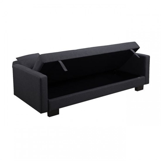 KELSO ΚΑΝΑΠΕΣ ΚΡΕΒΑΤΙ ΜΕ ΑΠΟΘΗΚΕΥΤΙΚΟ ΧΩΡΟ, ΥΦΑΣΜΑ ΜΑΥΡΟ