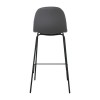 CELINA Σκαμπό BAR Μεσαίου Ύψους, Κάθισμα H.67cm, Μέταλλο Βαφή Μαύρο, Pvc Γκρι 47x51x67/97cm