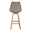 MARTIN Σκαμπό BAR Οξιά Φυσικό, Κάθισμα Η.67cm, PP-Pu Sand Beige, Μονταρισμένη Ταπετσαρία 49x54x106cm