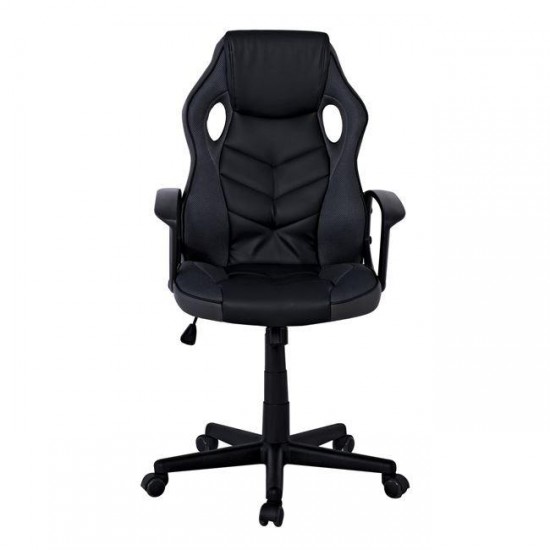 BF7700 BUCKET ΠΟΛΥΘΡΟΝΑ ΔΙΕΥΘΥΝΤΗ MESH & PU ΜΑΥΡΟ/ΓΚΡΙ