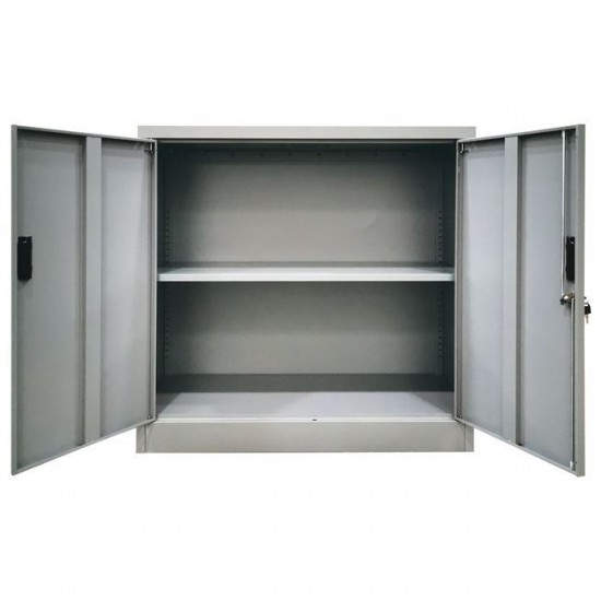 ΝΤΟΥΛΑΠΙ Μεταλλικό (2 Ράφια) 90x40x90cm Γκρι