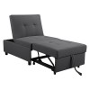 IMOLA Καρέκλα - Κρεβάτι Σαλονιού - Καθιστικού, Ύφασμα Σκούρο Γκρι 75x106x90cm