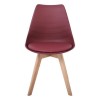 MARTIN STRIPE Καρέκλα Ξύλινο Πόδι, PP Μπορντώ 49x56x82cm