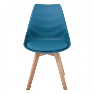 MARTIN STRIPE Καρέκλα Ξύλινο Πόδι, PP Petrol 49x56x82cm