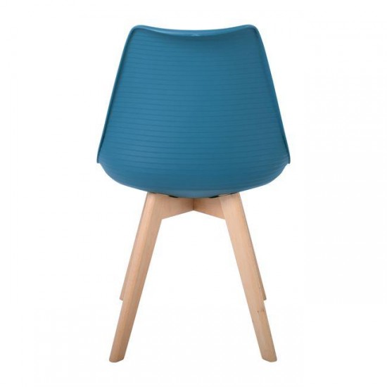 MARTIN STRIPE Καρέκλα Ξύλινο Πόδι, PP Petrol 49x56x82cm