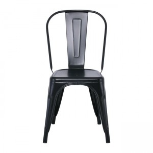 RELIX Καρέκλα Στοιβαζόμενη, Μέταλλο Βαφή Μαύρo 44x49x84cm