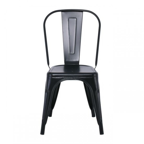 RELIX Καρέκλα Στοιβαζόμενη, Μέταλλο Βαφή Μαύρo 44x49x84cm
