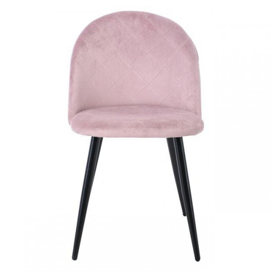 BELLA ΚΑΡΕΚΛΑ ΜΕΤΑΛΛΟ ΒΑΦΗ ΜΑΥΡΟ, ΥΦΑΣΜΑ VELURE DIRTY PINK