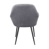VALERY Πολυθρόνα Μέταλλο Βαφή Μαύρο, Ύφασμα Velure, Απόχρωση Γκρι 55x61x87cm