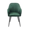 VALERY Πολυθρόνα Μέταλλο Βαφή Μαύρο, Ύφασμα Velure, Απόχρωση Forest Green 55x61x87cm