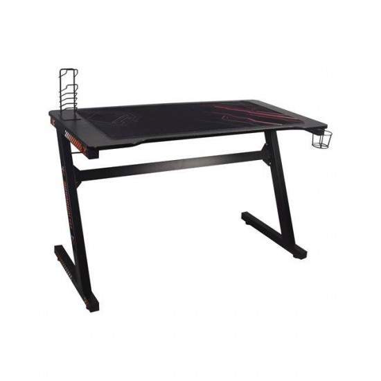 GAMING Γραφείο 120x60cm τ.Carbon Μέταλλο Βαφή Μαύρο 120x60x75cm