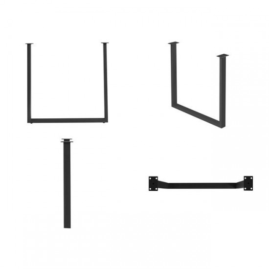 LIZARD Βάση Τραπεζιού Set 2 τεμαχίων Μέταλλο Μαύρο 79x6 H.73cm