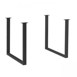 LIZARD Βάση Τραπεζιού Set 2 τεμαχίων Μέταλλο Μαύρο 79x6 H.73cm