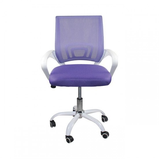 BF2101-SC ΠΟΛΥΘΡΟΝΑ ΓΡΑΦΕΙΟΥ ΧΩΡΙΣ ΑΝΑΚΛΙΣΗ ΜΕΤΑΛΛΙΚΗ ΒΑΣΗ ΑΣΠΡΟ, ΥΦΑΣΜΑ ΜΩΒ MESH-ΚΑΡΕΚΛΑ ΓΡΑΔΕΙΟΥ-ΚΑΡΕΚΛΑ ΓΡΑΦΕΙΟΥ ΧΩΡΙΣ ΑΝΑΚΛΗΣΗ-