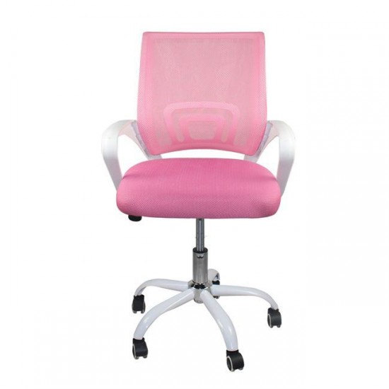 BF2101-SC Πολυθρόνα Γραφείου χωρίς ανάκλιση Άσπρο / Mesh Ροζ-ΚΑΡΕΚΛΑ ΓΡΑΦΕΙΟΥ-ΚΑΡΕΚΛΑ ΓΡΑΦΕΙΟΥ ΧΩΡΙΣ ΑΝΑΚΛΗΣΗ-