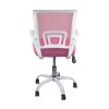 BF2101-SC Πολυθρόνα Γραφείου χωρίς ανάκλιση Άσπρο / Mesh Ροζ-ΚΑΡΕΚΛΑ ΓΡΑΦΕΙΟΥ-ΚΑΡΕΚΛΑ ΓΡΑΦΕΙΟΥ ΧΩΡΙΣ ΑΝΑΚΛΗΣΗ-