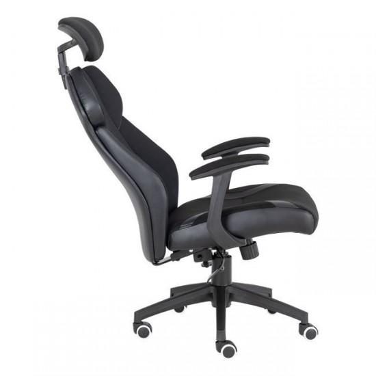 BF8300 Πολυθρόνα Γραφείου Διευθυντή, Microfiber Μαύρο PU Μαύρο 64x72x122