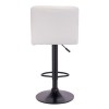 LINO Σκαμπό BAR με Πλάτη, Μέταλλο Βαφή Μαύρο, PU Άσπρο, Ρύθμιση Ύψους, Περιστρεφόμενο 44x50x92/113cm