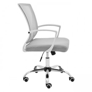 BF2120-S ΠΟΛΥΘΡΟΝΑ ΓΡΑΦΕΙΟΥ ΑΣΠΡΟ - ΒΑΣΗ ΧΡΩΜΙΟ- MESH ΓΚΡΙ 