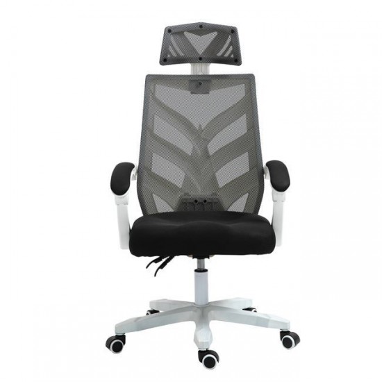 BF2985 ΠΟΛΥΘΡΟΝΑ ΓΡΑΦΕΙΟ ΔΙΕΥΘΥΝΤΗ ΑΣΠΡΟ, MESH ΜΑΥΡΟ-ΚΑΡΕΚΛΑ ΓΡΑΦΕΙΟΥ-ΚΑΡΕΚΛΑ ΔΙΕΥΘΥΝΤΗ-