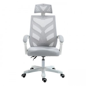 BF2985 ΠΟΛΥΘΡΟΝΑ ΓΡΑΦΕΙΟΥ ΔΙΕΥΘΥΝΤΗ ΑΣΠΡΟ -MESH ΓΚΡΙ 