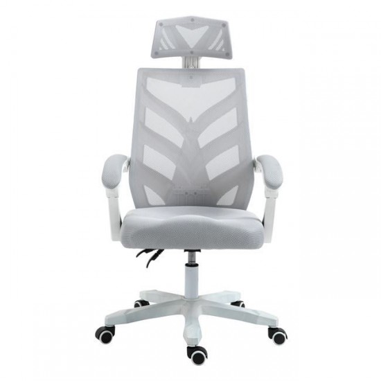 BF2985 ΠΟΛΥΘΡΟΝΑ ΓΡΑΦΕΙΟΥ ΔΙΕΥΘΥΝΤΗ ΑΣΠΡΟ -MESH ΓΚΡΙ-ΠΟΛΥΘΡΟΝΑ ΓΡΑΦΕΙΟΥ-ΜΕΤΑΛΛΟ-ΥΦΑΣΜΑ MESH-ΑΣΠΡΟ-ΓΚΡΙ-