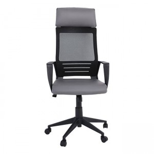 BF2500 ΠΟΛΥΘΡΟΝΑ ΓΡΑΦΕΙΟΥ ΔΙΕΥΘΥΝΤΗ MESH ΜΑΥΡΟ, PU ΓΚΡΙ 