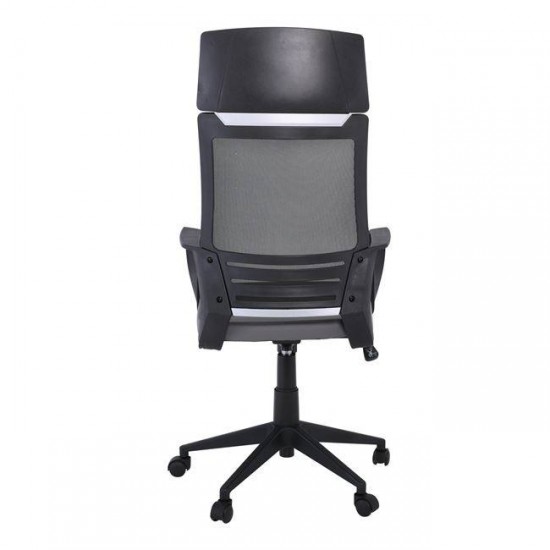 BF2500 ΠΟΛΥΘΡΟΝΑ ΓΡΑΦΕΙΟΥ ΔΙΕΥΘΥΝΤΗ MESH ΜΑΥΡΟ, PU ΓΚΡΙ