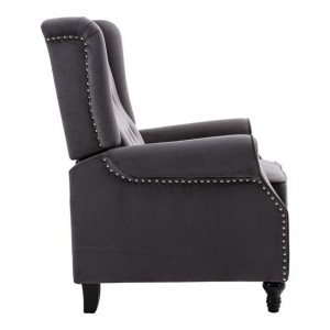 CHESTER Relax Πολυθρόνα Μπερζέρα Σαλονιού, Καθιστικού Ύφασμα Velure Γκρι 78x85x104cm