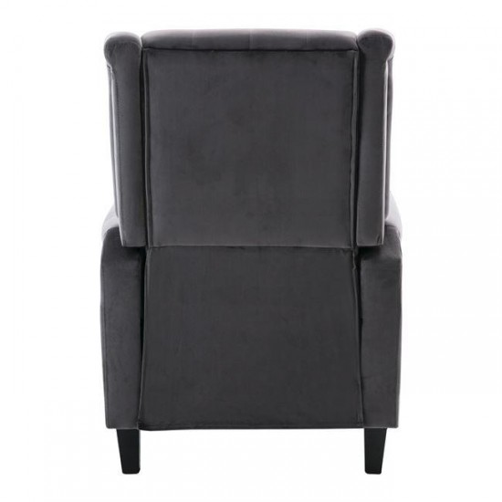 CHESTER Relax Πολυθρόνα Μπερζέρα Σαλονιού, Καθιστικού Ύφασμα Velure Γκρι 78x85x104cm