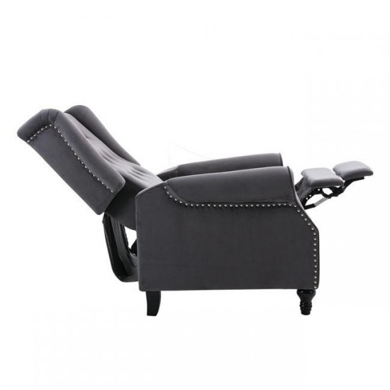 CHESTER Relax Πολυθρόνα Μπερζέρα Σαλονιού, Καθιστικού Ύφασμα Velure Γκρι 78x85x104cm