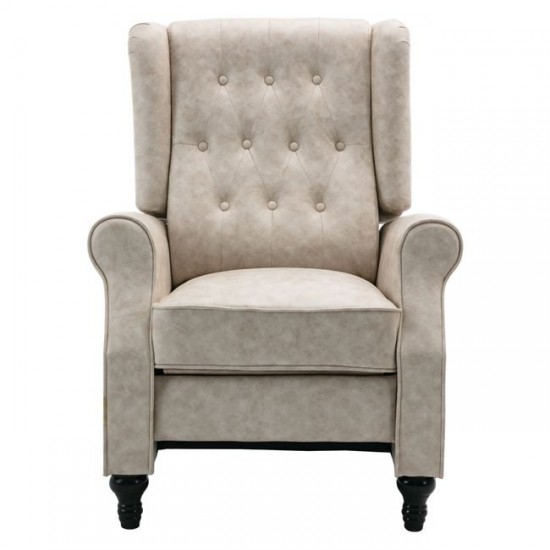 CHESTER Relax Πολυθρόνα Μπερζέρα Σαλονιού, Καθιστικού Ύφασμα Απόχρωση Antique Εκρού 78x85x104cm